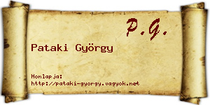 Pataki György névjegykártya